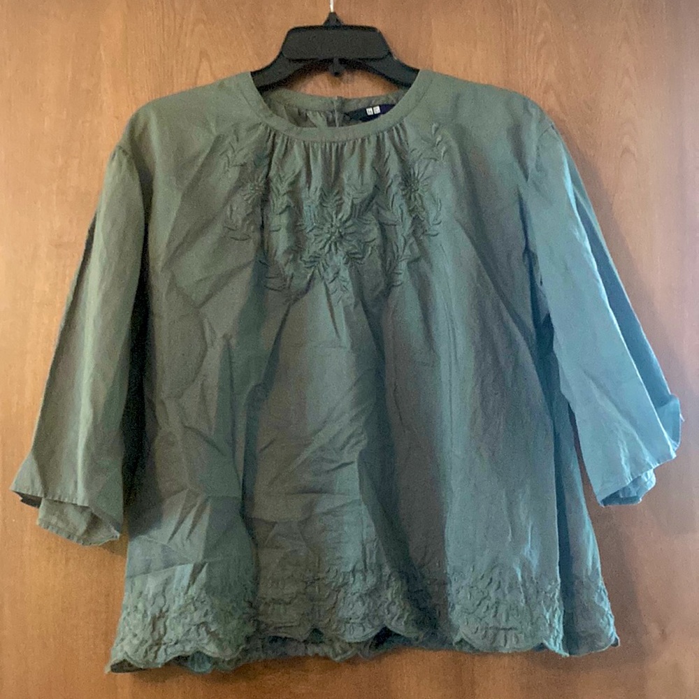 Uniqlo embroidered blouse